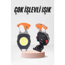 Çok İşlevli Acil Durum Işığı Usb Şarjlı Cep Feneri 7 Farklı Mod - Lisinya Siyah
