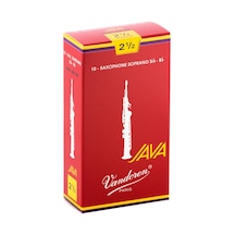 Vandoren Sr3025r Java Red Cut Soprano Saksafon Kamışı No: 2.5 Profesyonel/caz - 10'lu Kutu Dengeli Sertlik, Hızlı Tepki Ve Modern Caz Tınısı