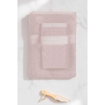 2 Parça Battal Lüks Premium Banyo Spa Havlu Takımı 90x160 Cm Pudra 11