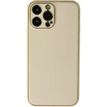 Apple, Uyumlu iPhone 13 Pro Kılıf Coco Deri Silikon Kapak - Gold