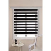 Kidmex Siyah Bambu Stor Zebra Perde Etek Dilimsiz
