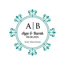 Yuvarlak Kenarlı Kare Mühür Kına Nişan Düğün 3x3 Cm Özel Etiket / 50 Adet Sticker Beyaz