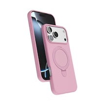 Newface Apple İphone 17 Pro Max Regal Magsafe Standlı Kapak - Açık Pembe