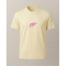 Mom Taçlı Baskılı T-shirt Sarı