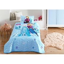 Disney Frozen Flower Power Cpp Standart Pamuk-polyester Nevresim Takımı, Mavi, Tek Kişilik Çok renkli
