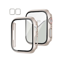 Apple Uyumlu  Watch  Series 10 46mm Starlight 360 Derece Koruma Ve Temperli Cam Ekran Koruyucu