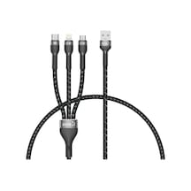 Mobilefix Siyah Shira Serisi 3 İn 1 Usb Kablo 30cm Mobilefix Siyah Shira Serisi 3 İn 1 Usb Kablo 30cm