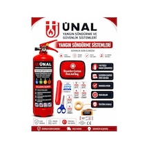 Yangın Söndürme Tüpü Seti 1 Kg Kuru Kimyevi Tozlu Yangın Söndürücü + İlk Yardım Çantası