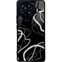 Tecno Spark 20 Pro Plus Black Wave Tasarımlı Glossy Telefon Kılıfı Çok Renkli
