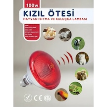 100w Kızılötesi İnfrared Isıtıcılı Hayvan Isıtma Ve Kuluçka Lambası Kırmızı Işık E27 Kalın Duy