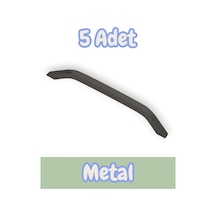 İdil Alüminyum Metal Lüks Modern Mobilya Çekmece Mutfak Dolabı Kulpu Siyah 192mm 5 Adet Siyah