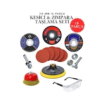 16 Parça Spiral Avuç İçi Taşlama Seti - 115mm Cırt Zımpara Tablası, Inox Kesici Ve Flap Disk Seti