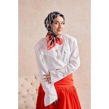 Silk Home Twill İpek Eşarp Noiré Narçiçeği 90x90 Çok Renkli