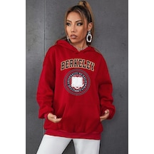 Uyguntarz Unisex Berkeley Baskılı Sweatshirt Kırmızı