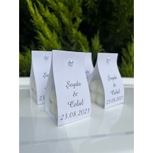 Beyaz Davetiyeli Bubble Mum Hediyelikleri Söz,nişan,nikah,düğün Hatırası 10 Adet