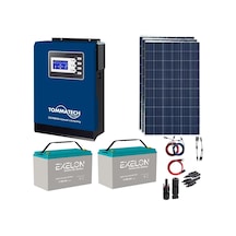 Güneş Enerjisi Bağ Evi Solar Paketi 3KVA İnverter 285W Güneş Paneli 100AH Jel Akü