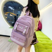 Novahub Dört Parçalı Sırt Çantası Seti Öğrenci Baskılı Okul Çantası Kızlar Büyük Kapasiteli Sırt Çantası Siyah Siyah