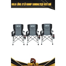 Oslo Lüks 3'lü Kamp Sandalye Seti Gri Gri