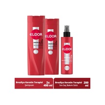 Brezilya Keratin Terapisi Saç Bakım Seti, Şampuan 400 Ml X2 + Sıvı Saç Bakım Sütü 200 Ml