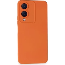 Newface - 174 - Vivo Y17s Kılıf Nano İçi Kadife Silikon - Edntrend - - Turuncu