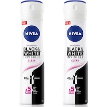 Nivea 2 Adet Invisible Black & White Clear Kadın Deodorant Sprey 1