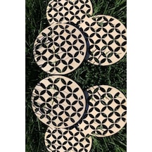 Ahşap Bardak Altlığı 6'lı Set Otantik Desenli Bardak Altlığı Bej Ahşap Bardak Altlığı 6'lı Set Otantik Desenli Bardak Altlığı Bej
