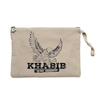 Khabib Kartal Krem Clutch Astarlı Cüzdan / El Çantası Krem