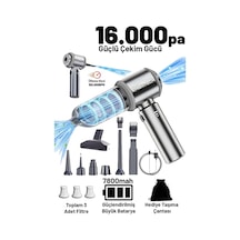 Embatech 16.000 Pa Güçlü Vakumlu Ve Üflemeli Ev Ofis Araç Süpürgesi Güçlü El Süpürgesi Şarjlı Çok Fonksiyonlu 16000 Pa