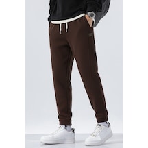 Genius Store Genıus Store Erkek Eşofman Bağcıklı Bel Jogger Spor Eşofman Altı Spor-esf16 Kahverengi