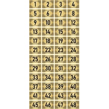 Metal Kapı Masa Dolap Numara Levhası 10x15cm Altın Renk 48 Adet (1…48)