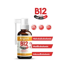 Argivit B12 Active Maxi 1000 Sprey 30 Ml Metilkobalamin, Hidroksikobalamin Ve Adenozilkobalamin