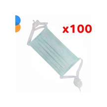 Bağcıklı 3 Katlı Cerrahi Maske 100'lü - 1 Kutu
