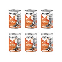 Tr Bestpet Sterilised Somonlu Kısırlaştırılmış Kedi Konservesi 400 Gr 6'li Paket Yetişkin Kediler İçin Yaş Mam
