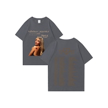 Flood Of Style Sabrina Marangoz T-shirt Yaz Kadın Erkek Kısa Kollu Hip Hop Artı Boyutu Pamuk T-shirt Gerilem Gri
