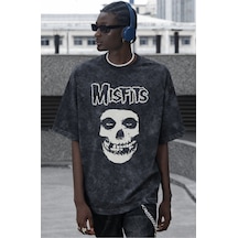 Tasarım Misfits Rock Metal Müzik Grubu Şarkıcı Baskılı Unisex Ove Siyah