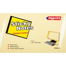 Bigpoint Yapışkanlı Not Kağıdı 75x125mm Sarı X 12 Adet