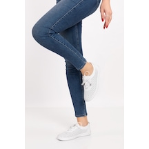 Artı-Artı031-00410-Kadın Hakiki Deri Ortopedik Beyaz Sneaker Ayak