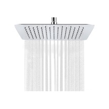 8 İnç İnce Kare Panellerli Yağmur Duşu Başlığı - Paslanmaz Çelik, 100 Fıçı, Otomatik Temizleme, Yüksek Basınçlı, G1/2 Bağlantı Bağlantı Çubuğu Yok Diğer Diğer