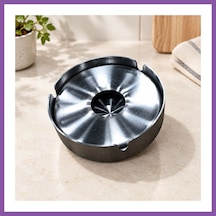 Bezos Tekli Büyük Üstü Kapalı Metal Küllük Bzoshb