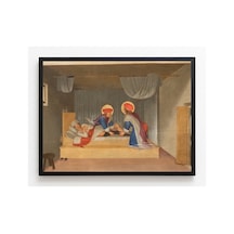 Rönesans Fra Angelico Justinianus'un İyileştirilmesi Çerçevesiz Poster 21x30 Cm A4 Tablo Rönesans