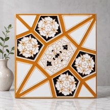 Armada Çini 20x20 Cm Ac 3 B Geometrik Sarı Beyaz Desen Çini Karo