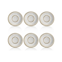 Sarı Lawrence Cam Çay Tabağı Seti, 11,5x2 Cm, 6 Parça, Desenli Diğer