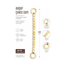 Vollen Yarn Doğal Masif Ahşap Çanta Sapı 40 Cm El Yapımı Boncuklu Çanta Kulpu Dayanıklı Çanta Aksesuarı Krem