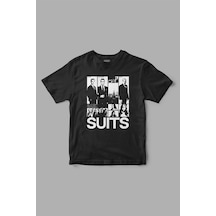 Suits " Harvey Specter " Baskılı Tişört Siyah