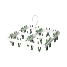 Ikea Slıbb 24 Mandallı Katlanabilir Çamaşır Kurutma Askısı Beyaz Yeşil Beyaz - Yeşil