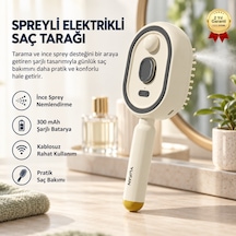 Spreyli Elektrikli Saç Tarağı 300 Mah Şarjlı Nemlendirme Özellikli-1754
