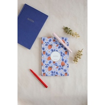 Çiçekli Bez Ciltli Defter / Çizgili Çok Renkli