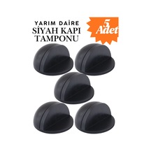 5 Adet Siyah Yarım Daire Yapışkanlı Kapı Tamponu Kapı Stoperi Metal Kapı Stopu Durdurucu