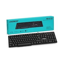 Everest Kb-617u Siyah 2mt Bakır Kablolu Usb F Standart Klavye