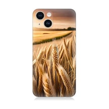 Apple Uyumlu iPhone 14 Buğday Başak Tarlası Desenli Silikon Kılıf